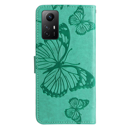 KT Imprinting Flower Series-2 For Xiaomi Redmi Note 12S 4G / Note 11 4G (Qualcomm) / Note 11S 4G Cellphone Leather Case Butterfly Imprint Wallet Stand Cover
