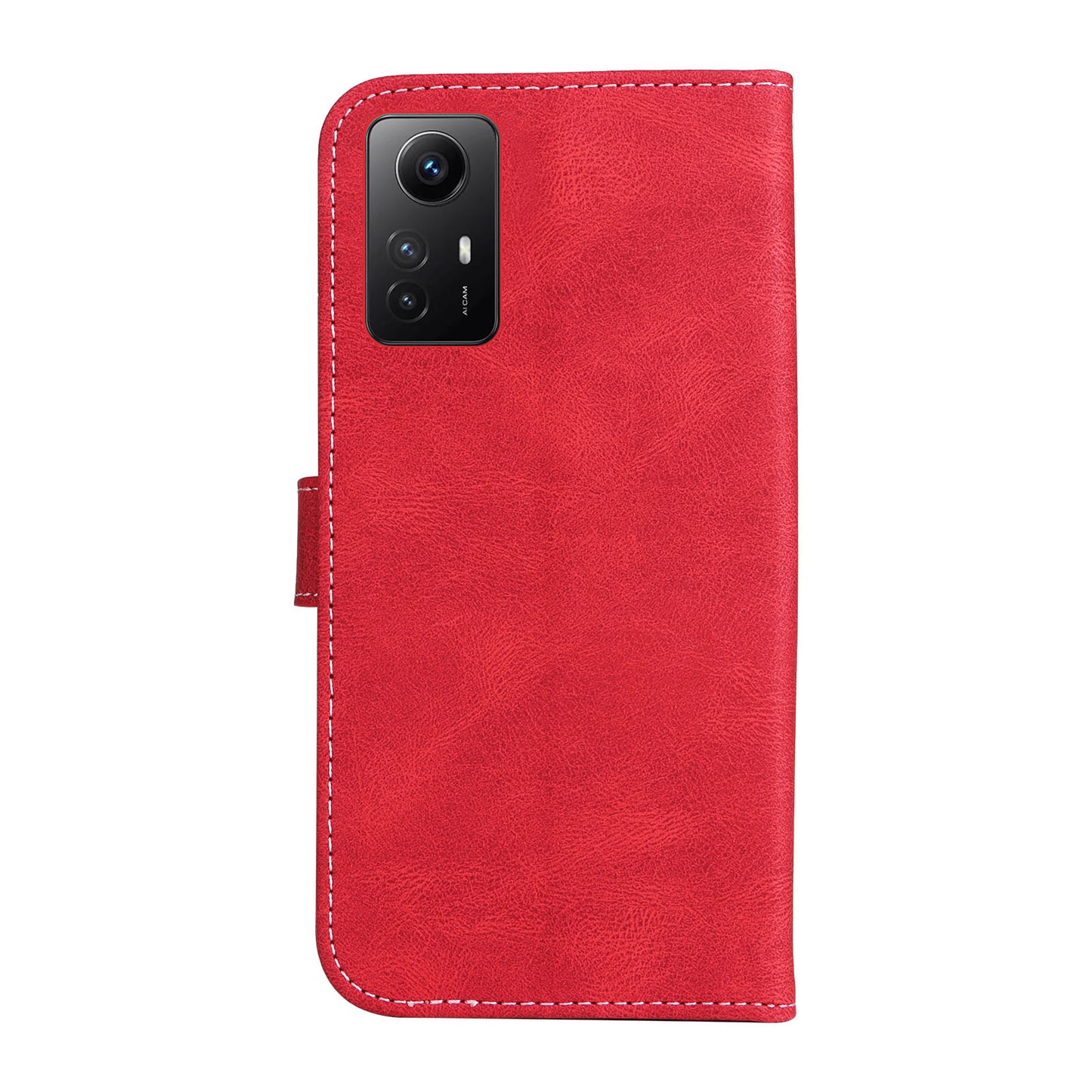 PU Leather Case for Xiaomi Redmi Note 12S 4G / Note 11 4G (Qualcomm) / Note 11S 4G Wallet Stand Three-color Splicing Phone Cover with Wrist Strap