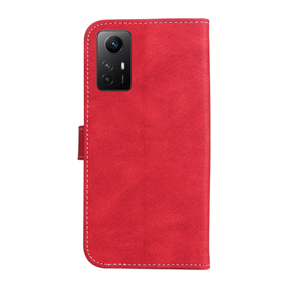 PU Leather Case for Xiaomi Redmi Note 12S 4G / Note 11 4G (Qualcomm) / Note 11S 4G Wallet Stand Three-color Splicing Phone Cover with Wrist Strap