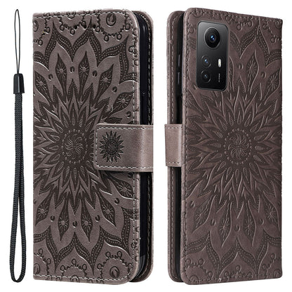 For Xiaomi Redmi Note 12S 4G / Note 11 4G (Qualcomm) / Note 11S 4G KT Imprinting Flower Series-1 PU Leather Stand Wallet Cover Anti-fall Phone Case with Strap