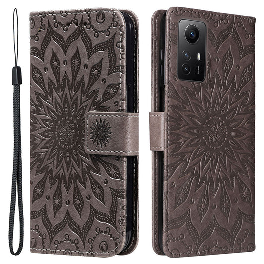 For Xiaomi Redmi Note 12S 4G / Note 11 4G (Qualcomm) / Note 11S 4G KT Imprinting Flower Series-1 PU Leather Stand Wallet Cover Anti-fall Phone Case with Strap