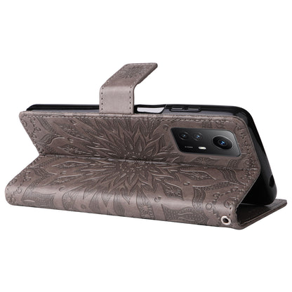 For Xiaomi Redmi Note 12S 4G / Note 11 4G (Qualcomm) / Note 11S 4G KT Imprinting Flower Series-1 PU Leather Stand Wallet Cover Anti-fall Phone Case with Strap