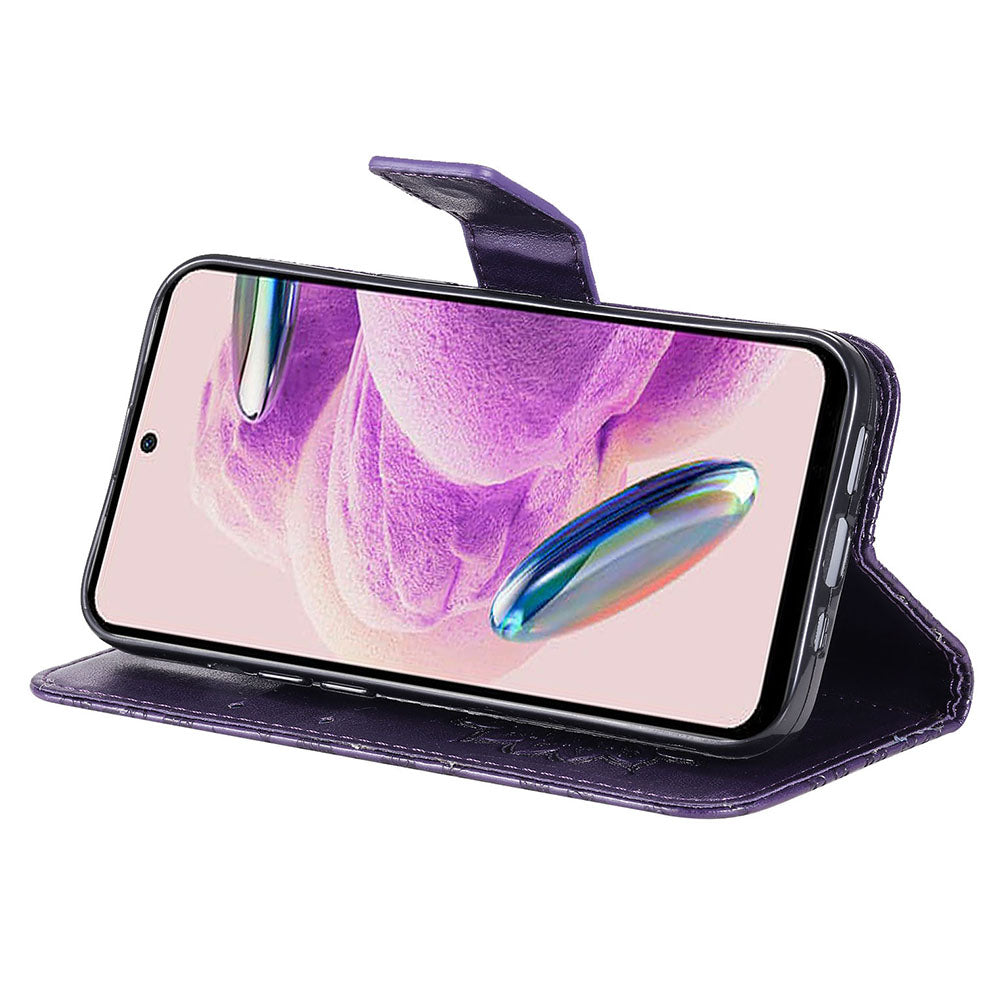 For Xiaomi Redmi Note 12S 4G / Note 11 4G (Qualcomm) / Note 11S 4G KT Imprinting Flower Series-1 PU Leather Stand Wallet Cover Anti-fall Phone Case with Strap