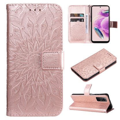 For Xiaomi Redmi Note 12S 4G / Note 11 4G (Qualcomm) / Note 11S 4G KT Imprinting Flower Series-1 PU Leather Stand Wallet Cover Anti-fall Phone Case with Strap