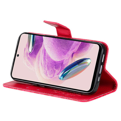 For Xiaomi Redmi Note 12S 4G / Note 11 4G (Qualcomm) / Note 11S 4G KT Imprinting Flower Series-1 PU Leather Stand Wallet Cover Anti-fall Phone Case with Strap