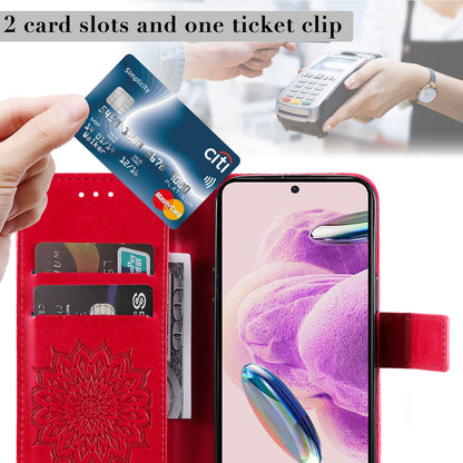 For Xiaomi Redmi Note 12S 4G / Note 11 4G (Qualcomm) / Note 11S 4G KT Imprinting Flower Series-1 PU Leather Stand Wallet Cover Anti-fall Phone Case with Strap