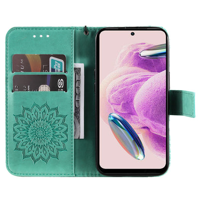 For Xiaomi Redmi Note 12S 4G / Note 11 4G (Qualcomm) / Note 11S 4G KT Imprinting Flower Series-1 PU Leather Stand Wallet Cover Anti-fall Phone Case with Strap