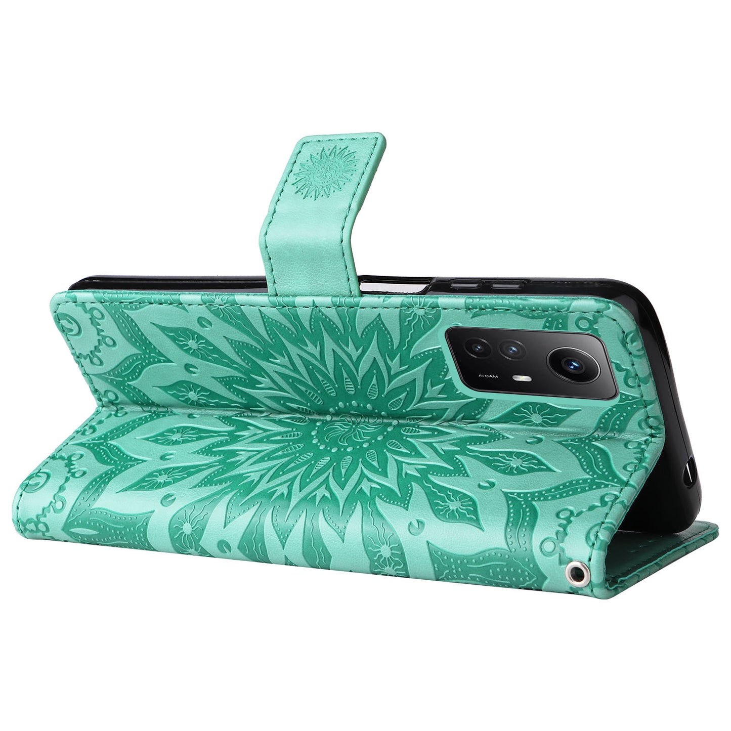 For Xiaomi Redmi Note 12S 4G / Note 11 4G (Qualcomm) / Note 11S 4G KT Imprinting Flower Series-1 PU Leather Stand Wallet Cover Anti-fall Phone Case with Strap