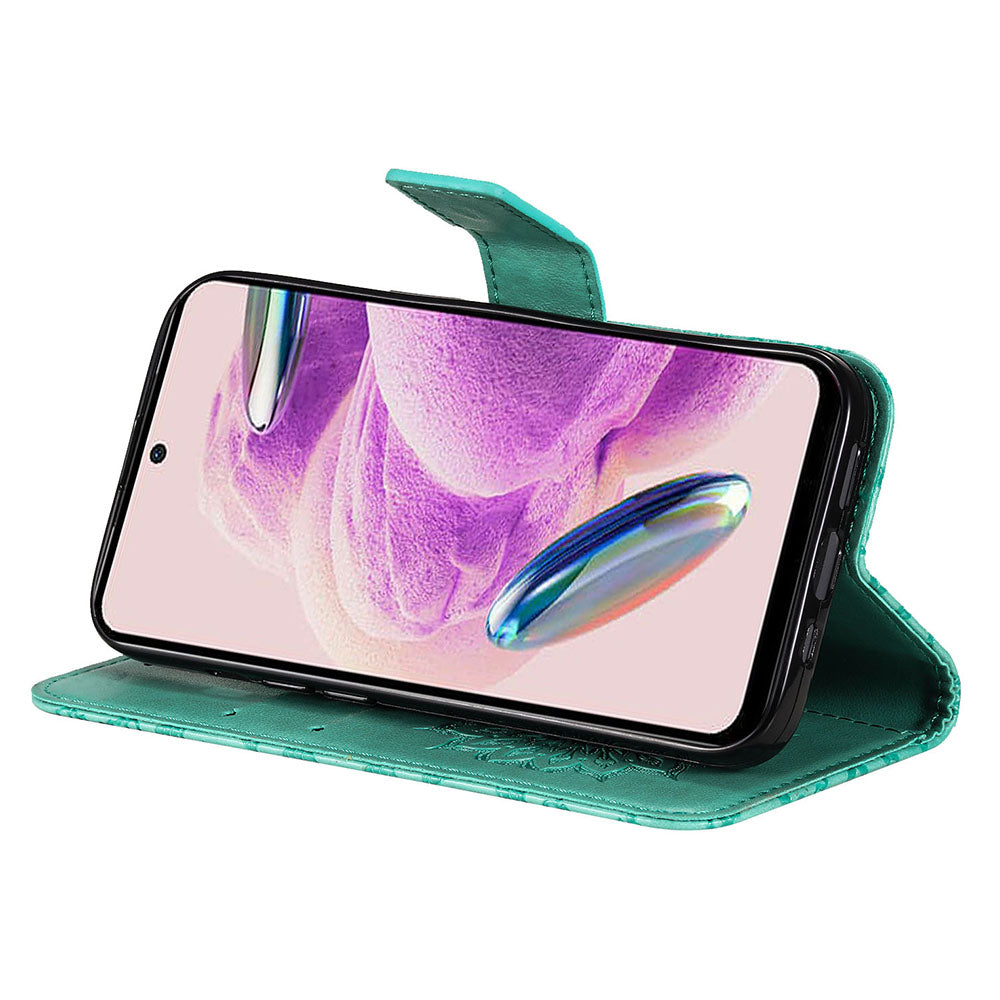 For Xiaomi Redmi Note 12S 4G / Note 11 4G (Qualcomm) / Note 11S 4G KT Imprinting Flower Series-1 PU Leather Stand Wallet Cover Anti-fall Phone Case with Strap