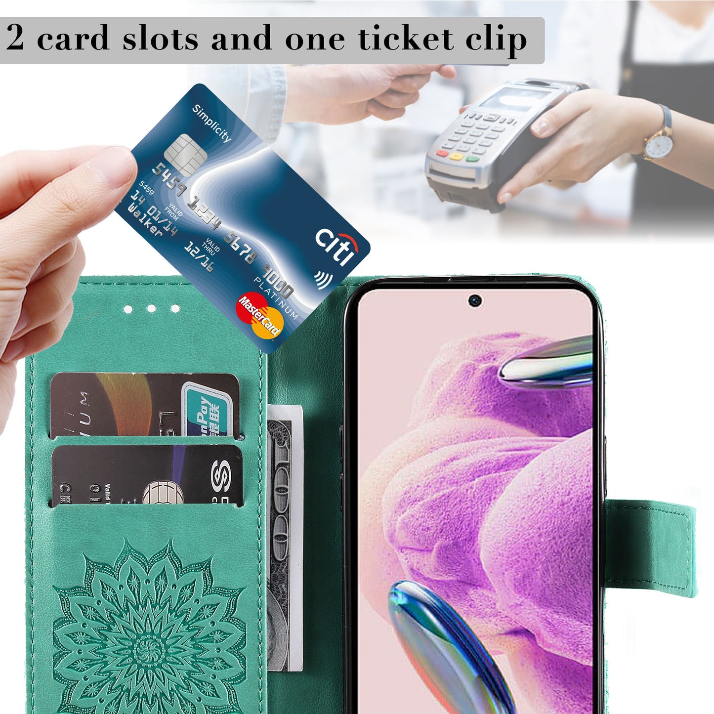 For Xiaomi Redmi Note 12S 4G / Note 11 4G (Qualcomm) / Note 11S 4G KT Imprinting Flower Series-1 PU Leather Stand Wallet Cover Anti-fall Phone Case with Strap