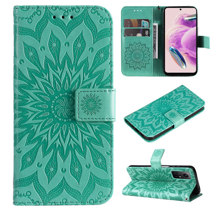 For Xiaomi Redmi Note 12S 4G / Note 11 4G (Qualcomm) / Note 11S 4G KT Imprinting Flower Series-1 PU Leather Stand Wallet Cover Anti-fall Phone Case with Strap