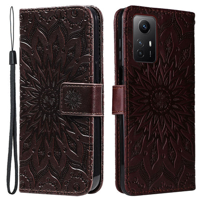For Xiaomi Redmi Note 12S 4G / Note 11 4G (Qualcomm) / Note 11S 4G KT Imprinting Flower Series-1 PU Leather Stand Wallet Cover Anti-fall Phone Case with Strap