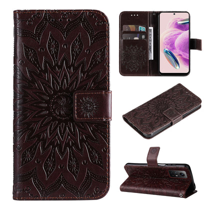 For Xiaomi Redmi Note 12S 4G / Note 11 4G (Qualcomm) / Note 11S 4G KT Imprinting Flower Series-1 PU Leather Stand Wallet Cover Anti-fall Phone Case with Strap