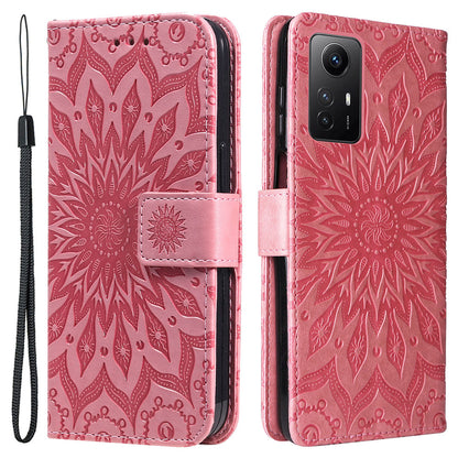 For Xiaomi Redmi Note 12S 4G / Note 11 4G (Qualcomm) / Note 11S 4G KT Imprinting Flower Series-1 PU Leather Stand Wallet Cover Anti-fall Phone Case with Strap