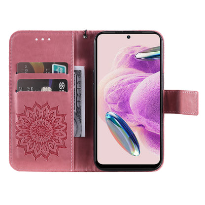 For Xiaomi Redmi Note 12S 4G / Note 11 4G (Qualcomm) / Note 11S 4G KT Imprinting Flower Series-1 PU Leather Stand Wallet Cover Anti-fall Phone Case with Strap