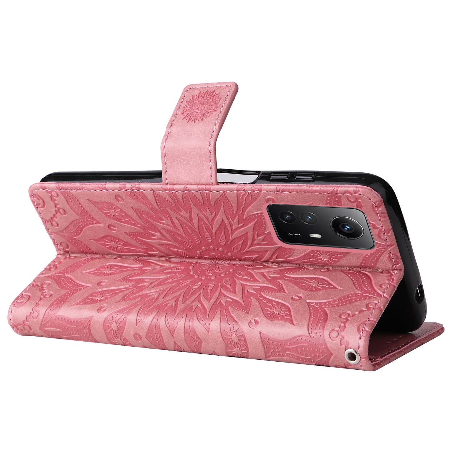 For Xiaomi Redmi Note 12S 4G / Note 11 4G (Qualcomm) / Note 11S 4G KT Imprinting Flower Series-1 PU Leather Stand Wallet Cover Anti-fall Phone Case with Strap