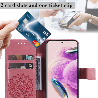 For Xiaomi Redmi Note 12S 4G / Note 11 4G (Qualcomm) / Note 11S 4G KT Imprinting Flower Series-1 PU Leather Stand Wallet Cover Anti-fall Phone Case with Strap