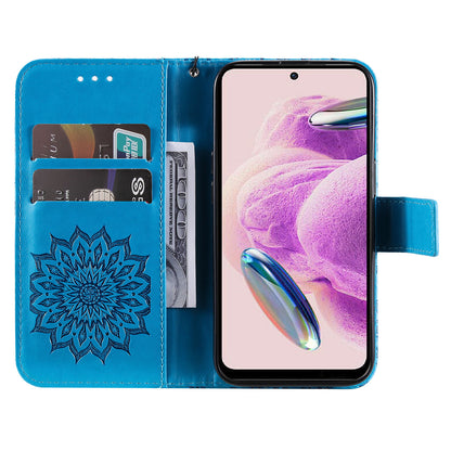 For Xiaomi Redmi Note 12S 4G / Note 11 4G (Qualcomm) / Note 11S 4G KT Imprinting Flower Series-1 PU Leather Stand Wallet Cover Anti-fall Phone Case with Strap