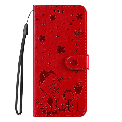KT Imprinting Flower Series-4 For Xiaomi Redmi Note 12 Turbo / Poco F5 5G Phone Cover Cat Imprinted Leather Stand Wallet Case