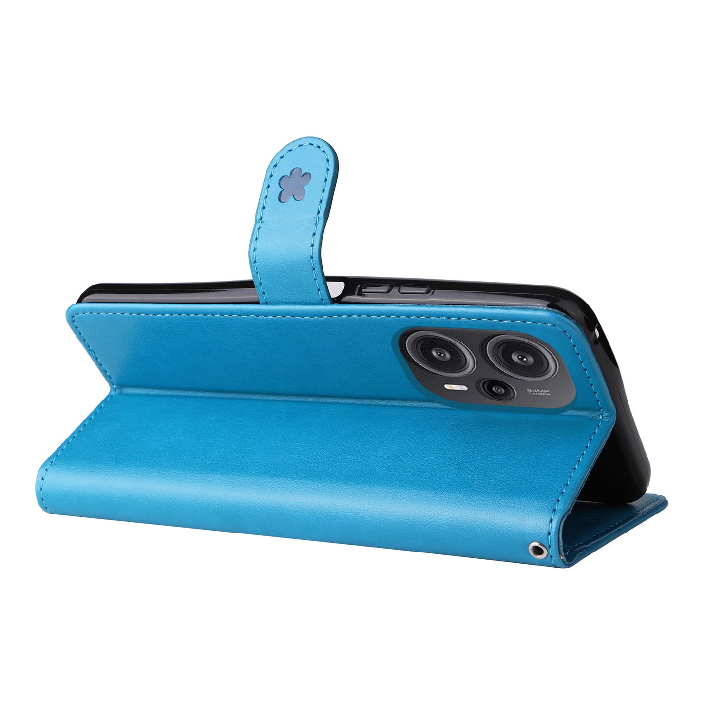 KT Imprinting Flower Series-4 For Xiaomi Redmi Note 12 Turbo / Poco F5 5G Phone Cover Cat Imprinted Leather Stand Wallet Case