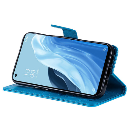 KT Imprinting Flower Series-4 For Xiaomi Redmi Note 12 Turbo / Poco F5 5G Phone Cover Cat Imprinted Leather Stand Wallet Case