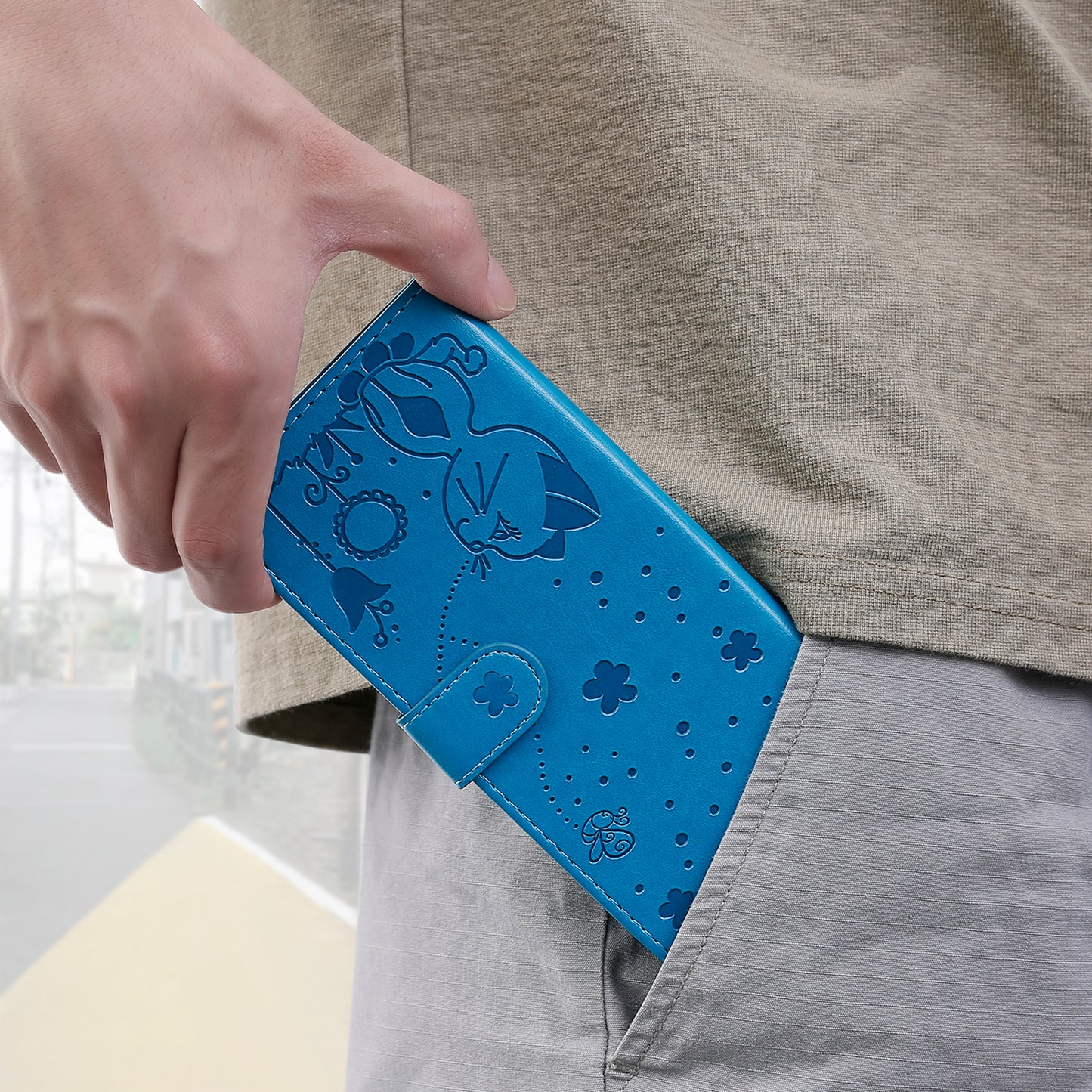 KT Imprinting Flower Series-4 For Xiaomi Redmi Note 12 Turbo / Poco F5 5G Phone Cover Cat Imprinted Leather Stand Wallet Case