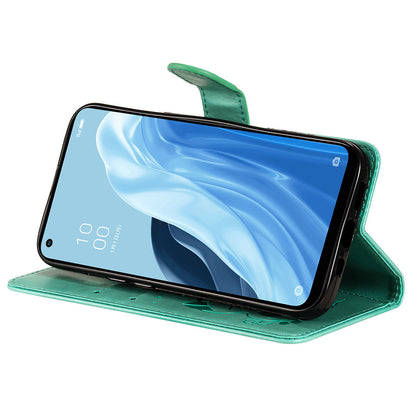 KT Imprinting Flower Series-4 For Xiaomi Redmi Note 12 Turbo / Poco F5 5G Phone Cover Cat Imprinted Leather Stand Wallet Case