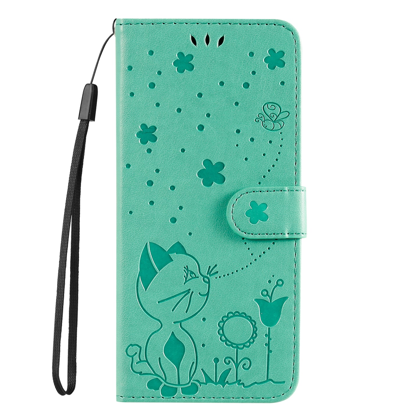 KT Imprinting Flower Series-4 For Xiaomi Redmi Note 12 Turbo / Poco F5 5G Phone Cover Cat Imprinted Leather Stand Wallet Case