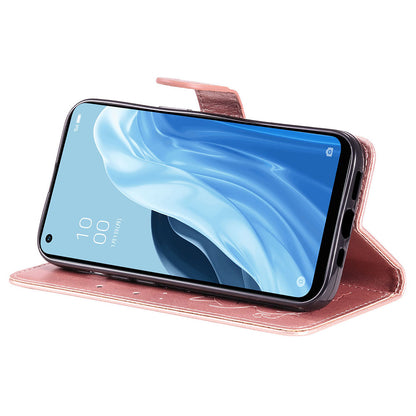 KT Imprinting Flower Series-4 For Xiaomi Redmi Note 12 Turbo / Poco F5 5G Phone Cover Cat Imprinted Leather Stand Wallet Case