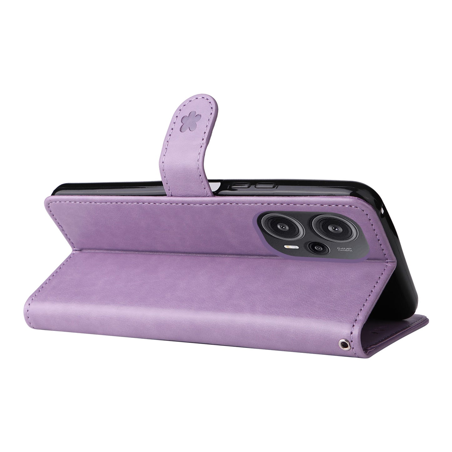 KT Imprinting Flower Series-4 For Xiaomi Redmi Note 12 Turbo / Poco F5 5G Phone Cover Cat Imprinted Leather Stand Wallet Case