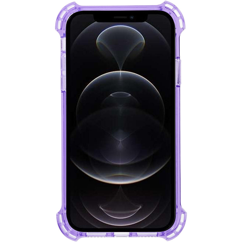 TPU Case for iPhone 12 / 12 Pro 6.1 inch 2.5mm Four Corner Anti-Drop Phone Cover with Long Lanyard