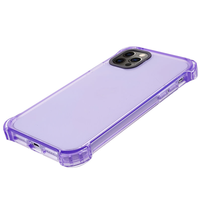 TPU Case for iPhone 12 / 12 Pro 6.1 inch 2.5mm Four Corner Anti-Drop Phone Cover with Long Lanyard