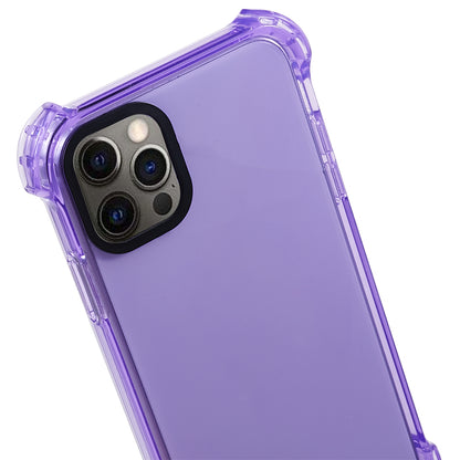 TPU Case for iPhone 12 / 12 Pro 6.1 inch 2.5mm Four Corner Anti-Drop Phone Cover with Long Lanyard