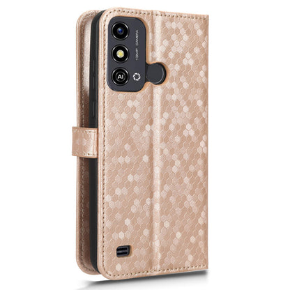 Phone Case for ZTE Blade A53 , Wallet Stand Dot Imprinted Anti-Scratch PU Leather Phone Cover