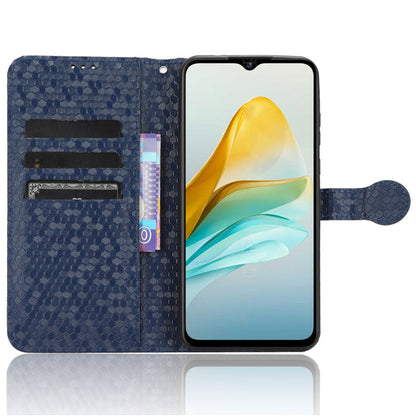 Phone Case for ZTE Blade A53 , Wallet Stand Dot Imprinted Anti-Scratch PU Leather Phone Cover