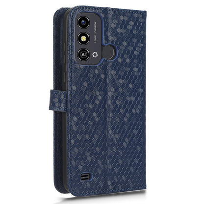 Phone Case for ZTE Blade A53 , Wallet Stand Dot Imprinted Anti-Scratch PU Leather Phone Cover