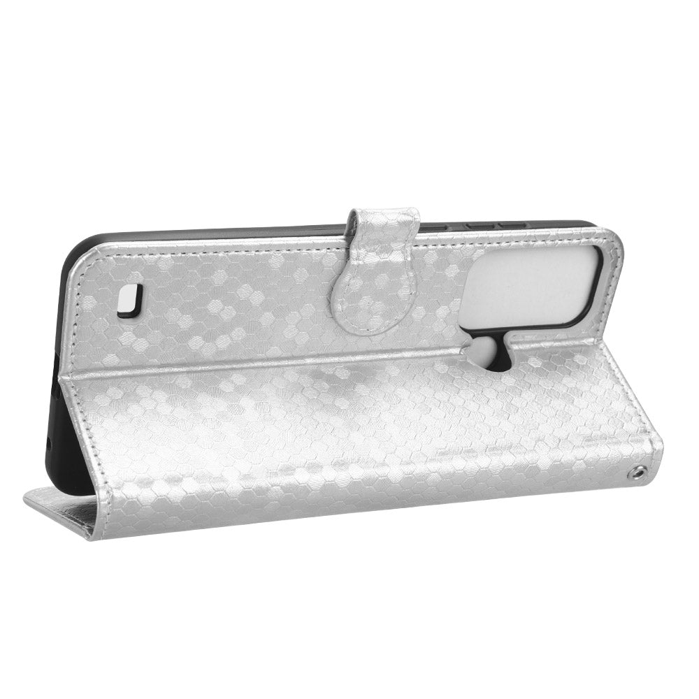 Phone Case for ZTE Blade A53 , Wallet Stand Dot Imprinted Anti-Scratch PU Leather Phone Cover