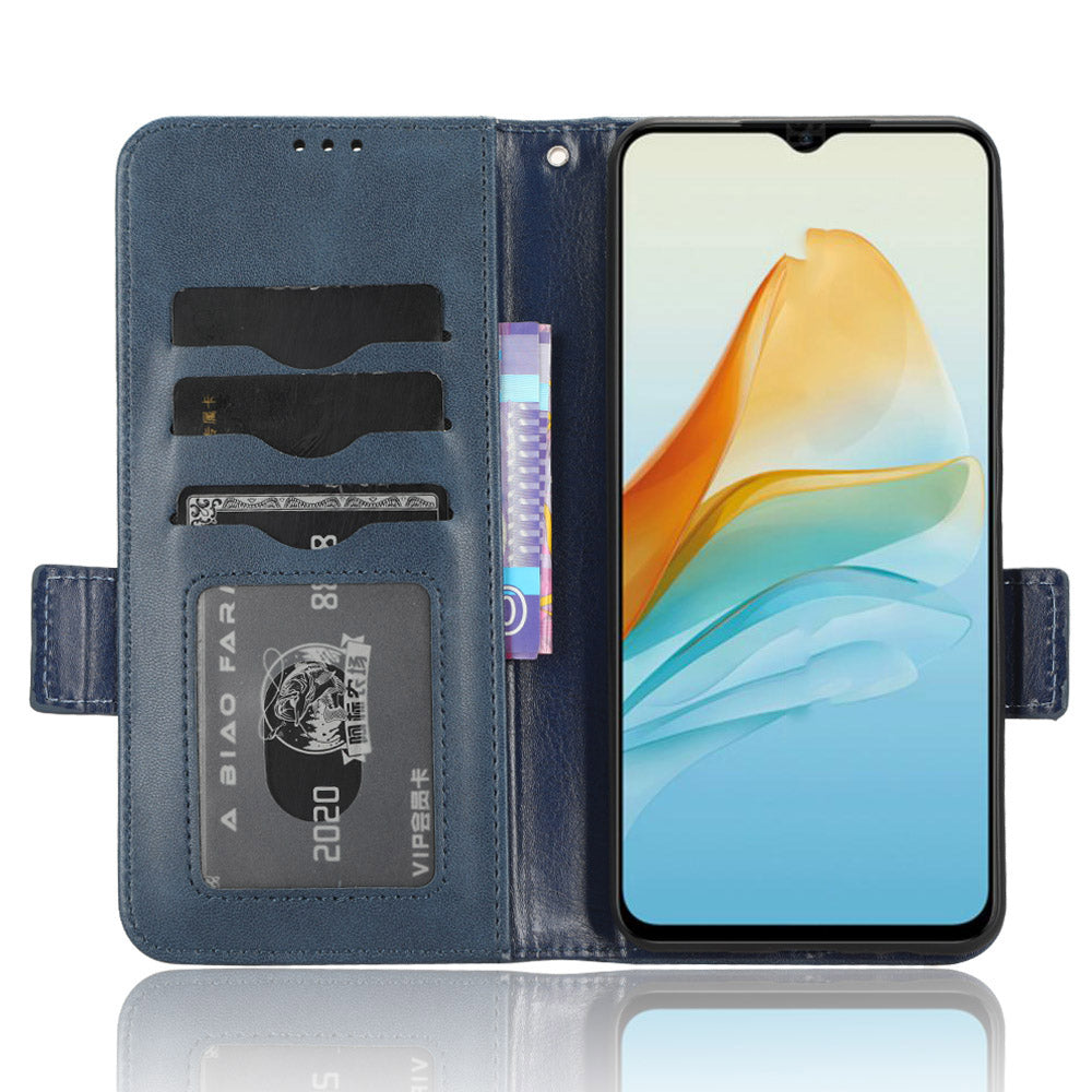 Phone Cover for ZTE Axon 40 Lite Imprinted Triangle Stand Shell PU Leather Wallet Case