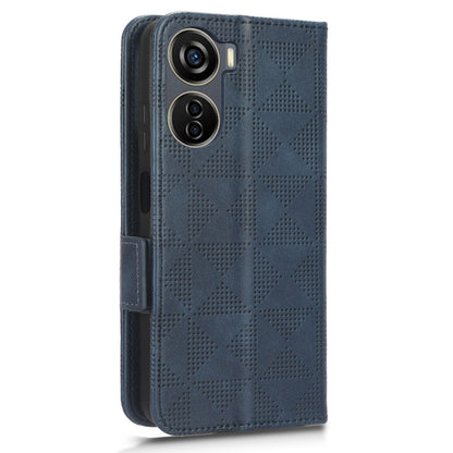 Phone Cover for ZTE Axon 40 Lite Imprinted Triangle Stand Shell PU Leather Wallet Case