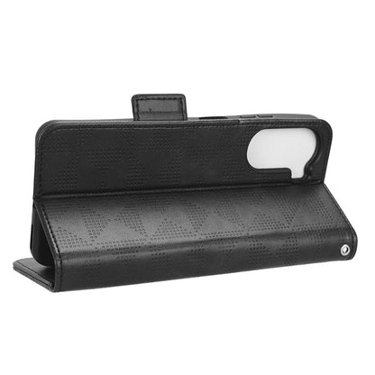 Phone Cover for ZTE Axon 40 Lite Imprinted Triangle Stand Shell PU Leather Wallet Case