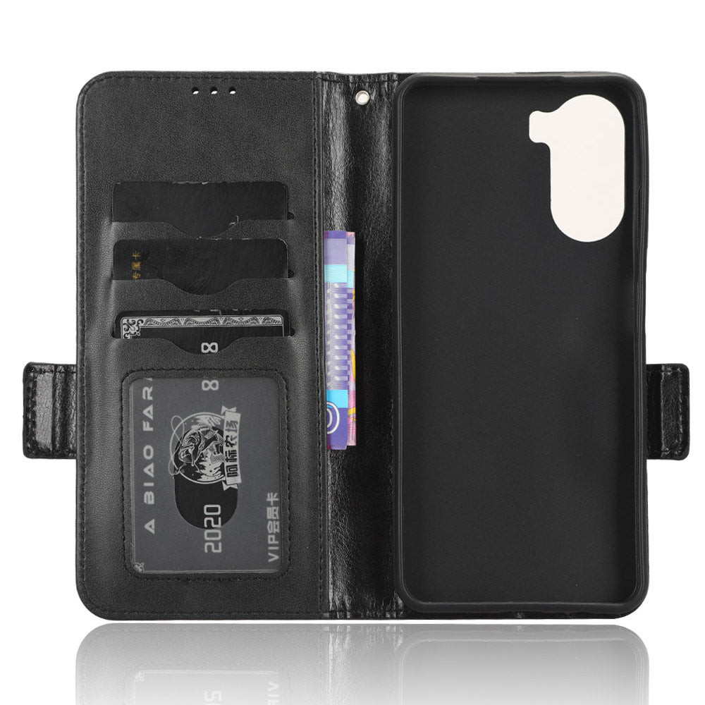 Phone Cover for ZTE Axon 40 Lite Imprinted Triangle Stand Shell PU Leather Wallet Case