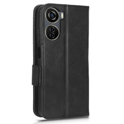 Phone Cover for ZTE Axon 40 Lite Imprinted Triangle Stand Shell PU Leather Wallet Case