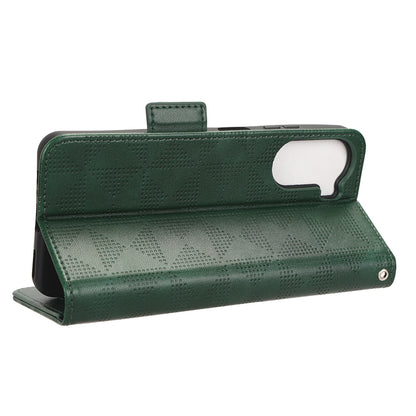 Phone Cover for ZTE Axon 40 Lite Imprinted Triangle Stand Shell PU Leather Wallet Case