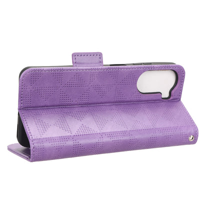 Phone Cover for ZTE Axon 40 Lite Imprinted Triangle Stand Shell PU Leather Wallet Case