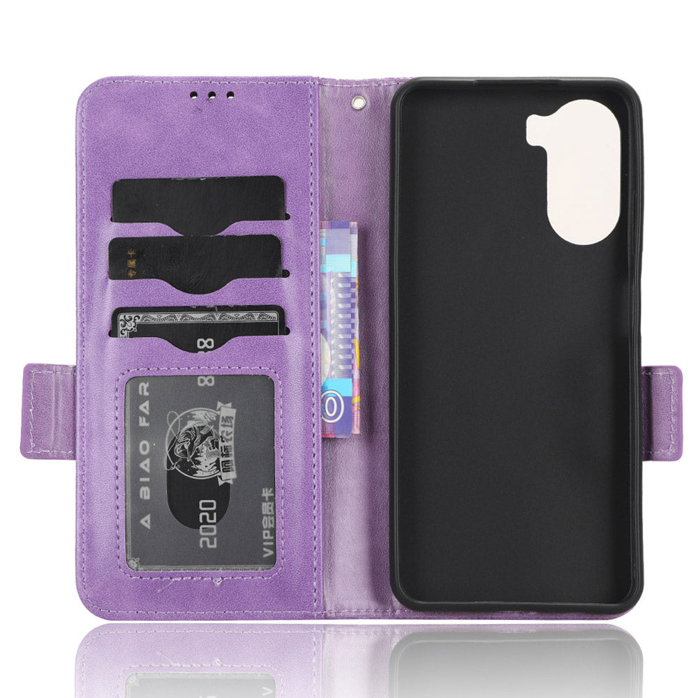 Phone Cover for ZTE Axon 40 Lite Imprinted Triangle Stand Shell PU Leather Wallet Case