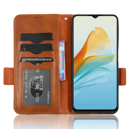 Phone Cover for ZTE Axon 40 Lite Imprinted Triangle Stand Shell PU Leather Wallet Case