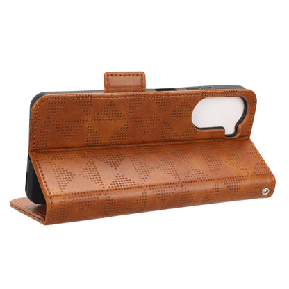 Phone Cover for ZTE Axon 40 Lite Imprinted Triangle Stand Shell PU Leather Wallet Case