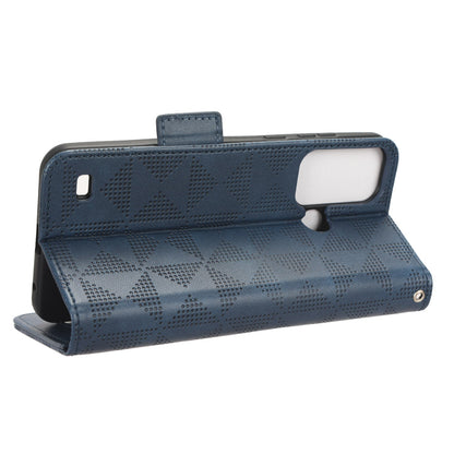 Stand Shell for ZTE Blade A53 Imprinted Triangle Phone Cover PU Leather Wallet Case