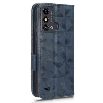 Stand Shell for ZTE Blade A53 Imprinted Triangle Phone Cover PU Leather Wallet Case