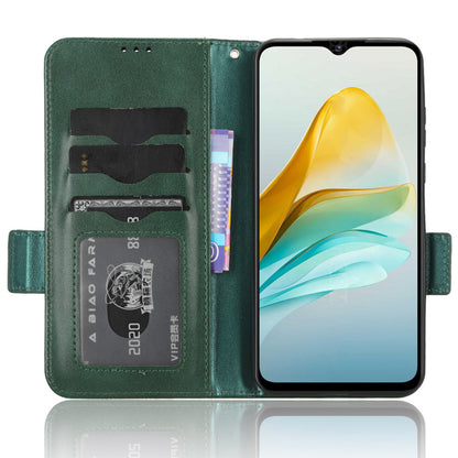 Stand Shell for ZTE Blade A53 Imprinted Triangle Phone Cover PU Leather Wallet Case